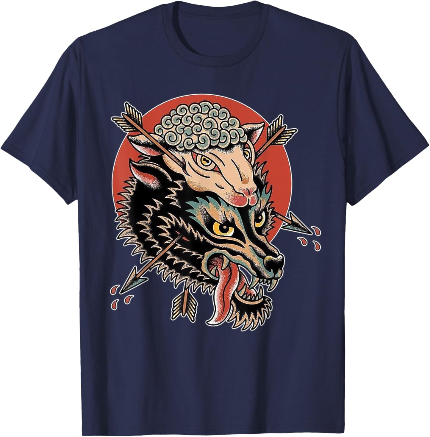 Wolf in Sheep's Clothing Traditional T-Shirt - T-Shirt | Navy