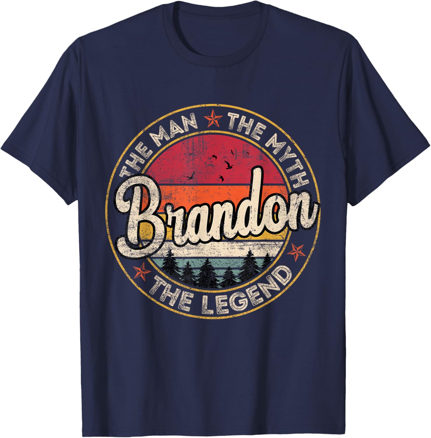 Brandon The Man The Myth The Legend Personalized Name T-Shirt - T-Shirt | Navy
