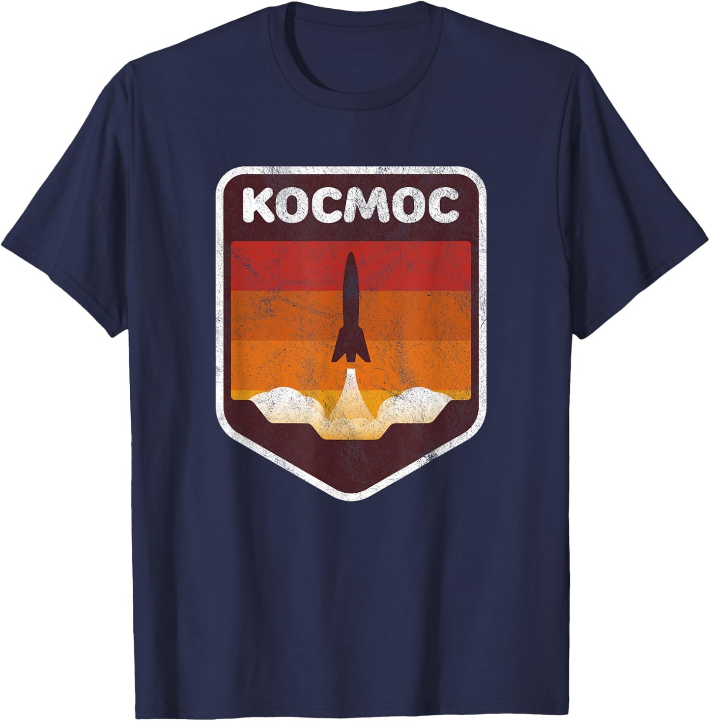 Russian Language Cosmos Space Rocket T-Shirt - T-Shirt | Navy