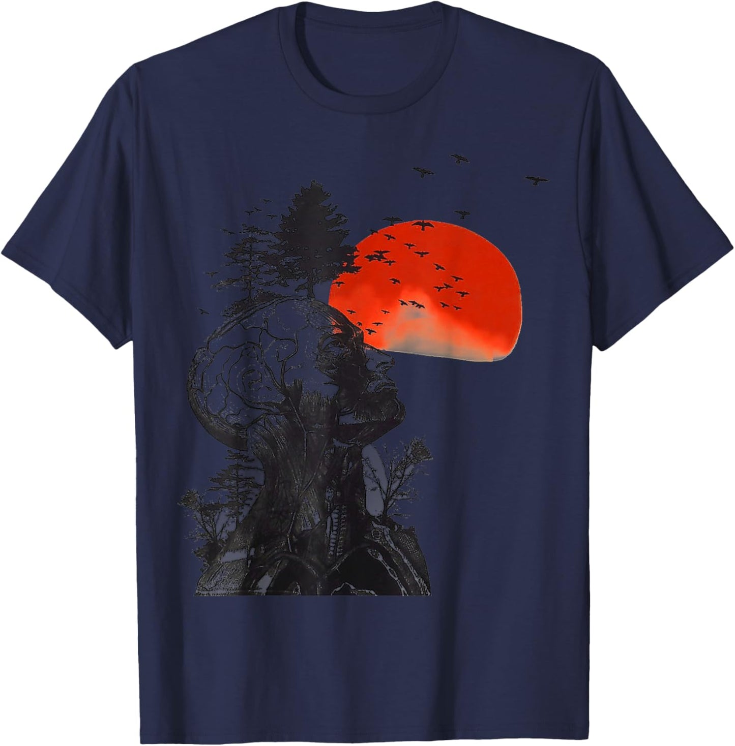 Hangover Human Tree Graphic T-Shirt - T-Shirt | Navy