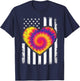 Tie Dye Heart Usa Flag Colors White, Red & Blue 4th of July T-Shirt - T-Shirt | Navy