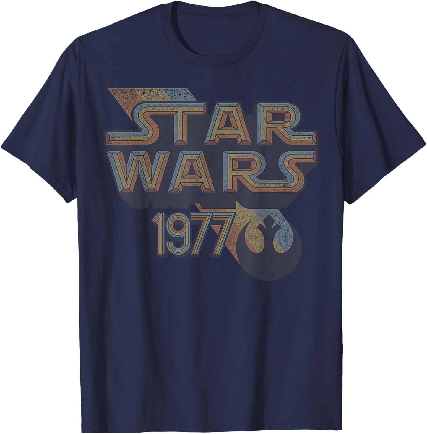 Star Wars Rebel Logo Retro Line 1977 T-Shirt - T-Shirt | Navy