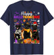 Witch Pilgrim Turkey Santa Black Labrador Dog HalloThanksMas T-Shirt - T-Shirt | Navy