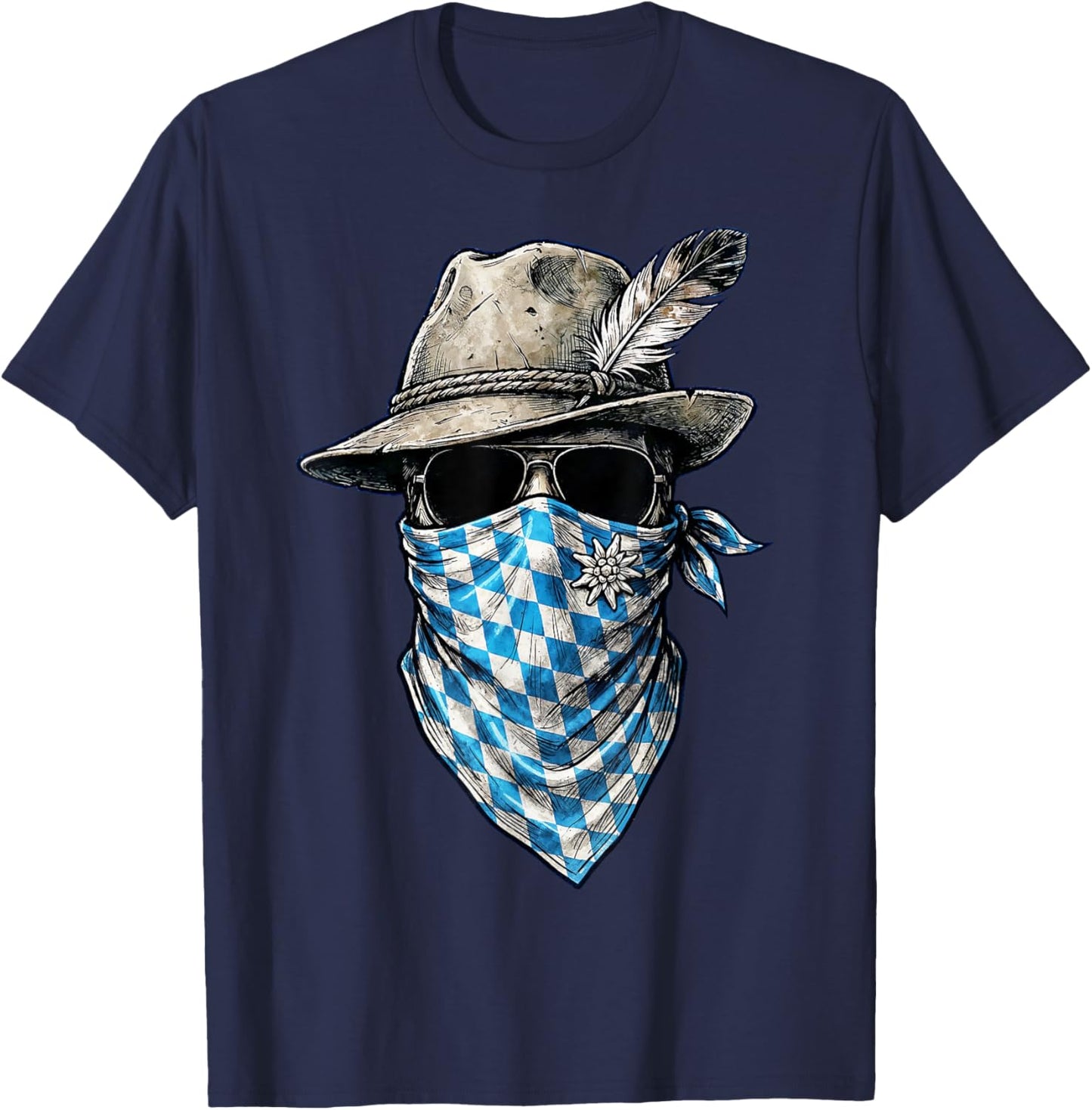 Trachtenshirt Herren Trachten Shirt bayrisch Lausbua Bayern T-Shirt - T-Shirt | Navy