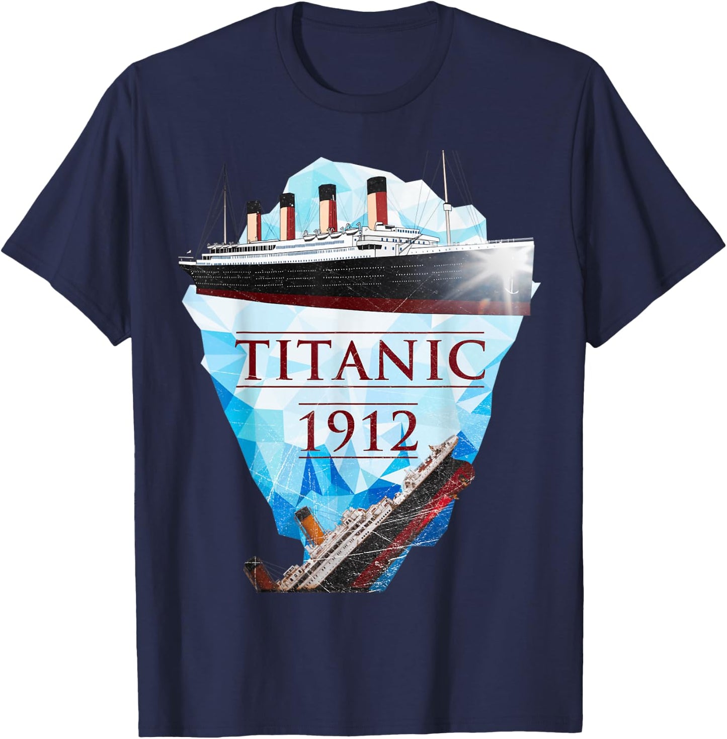 Vintage Titanic Voyage RMS Titanic 1912 T-Shirt - T-Shirt | Navy