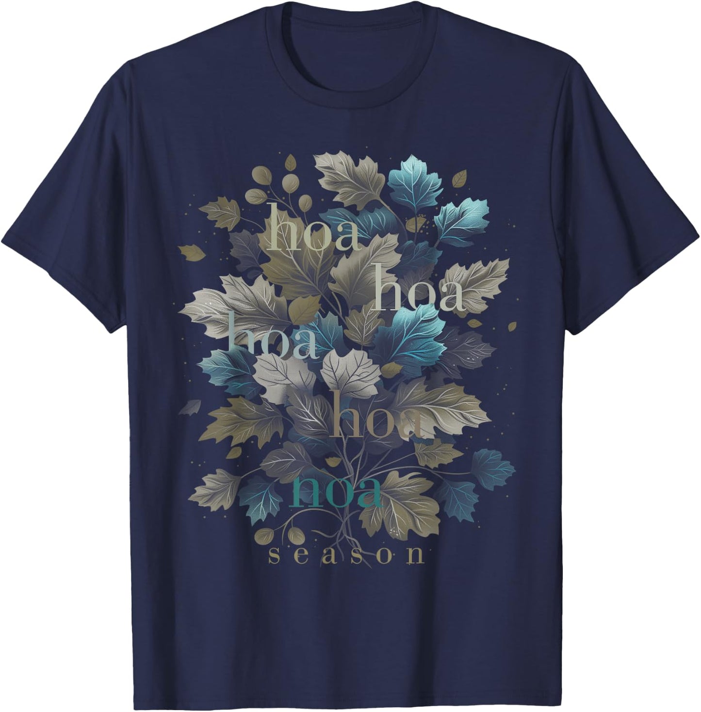 Hoa Hoa Hoa Hoa Hoa Trendy Emo Fall Season Leaves Trendy T-Shirt - T-Shirt | Navy