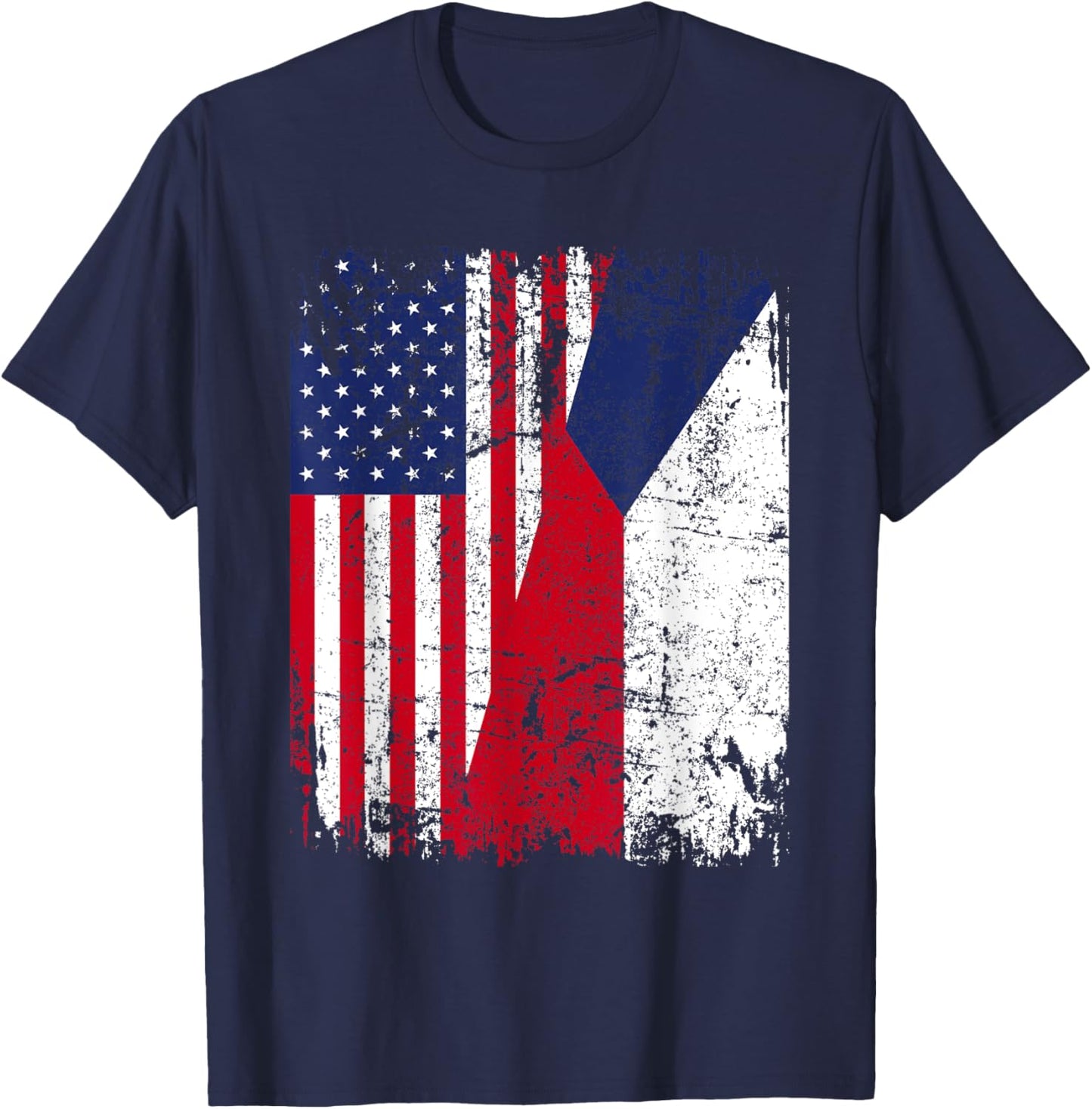 CZECH REPUBLIC American Flag | Men Women Kids | CZECH T-Shirt - T-Shirt | Navy