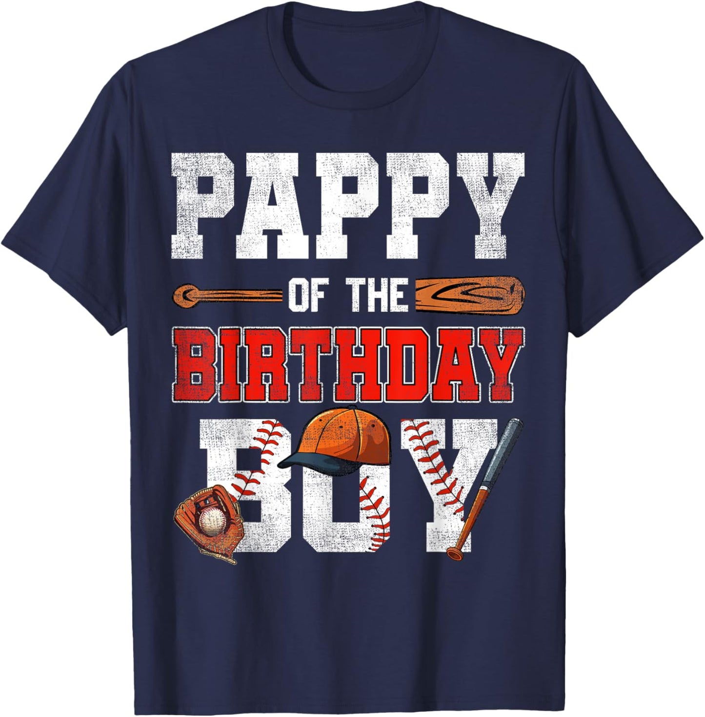 Pappy Of The Birthday Boy Baseball Bday Family T-Shirt - T-Shirt | Navy