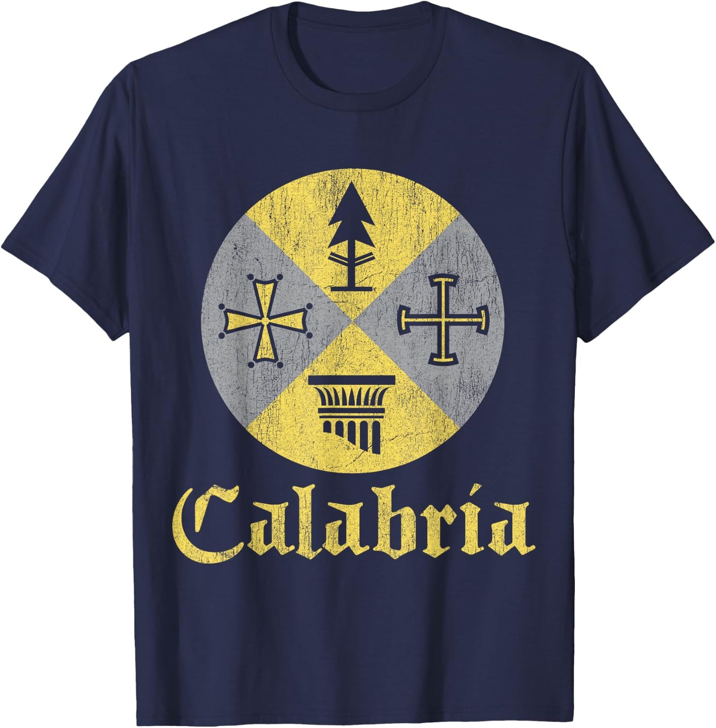 Proud Italian Calabrese Calabria Italy Flag T-Shirt - T-Shirt | Navy