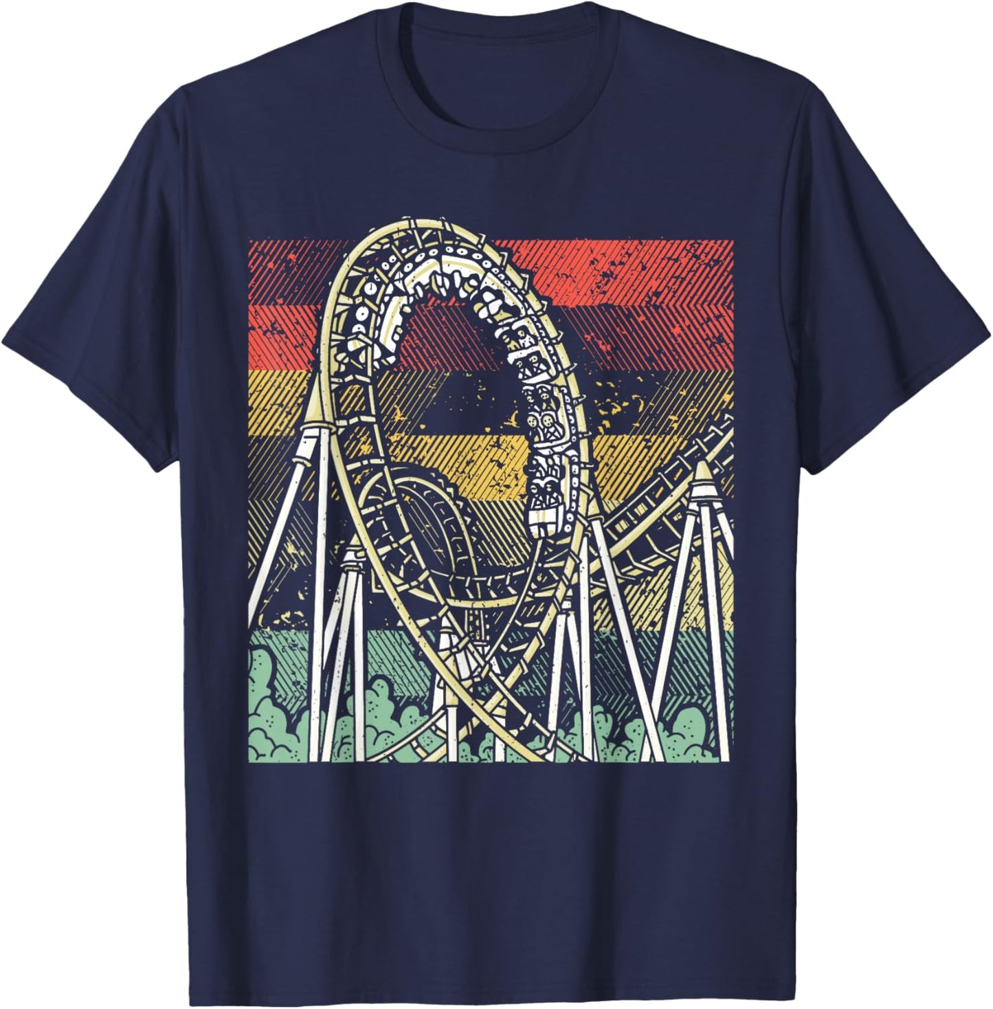 Retro Roller Coaster T-Shirt - T-Shirt | Navy