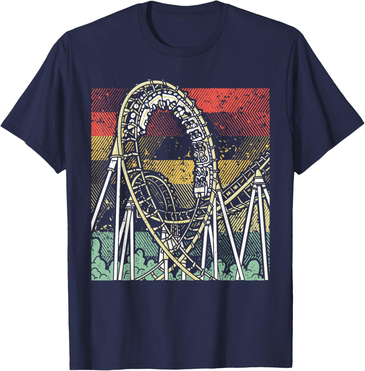 Retro Roller Coaster T-Shirt - T-Shirt | Navy