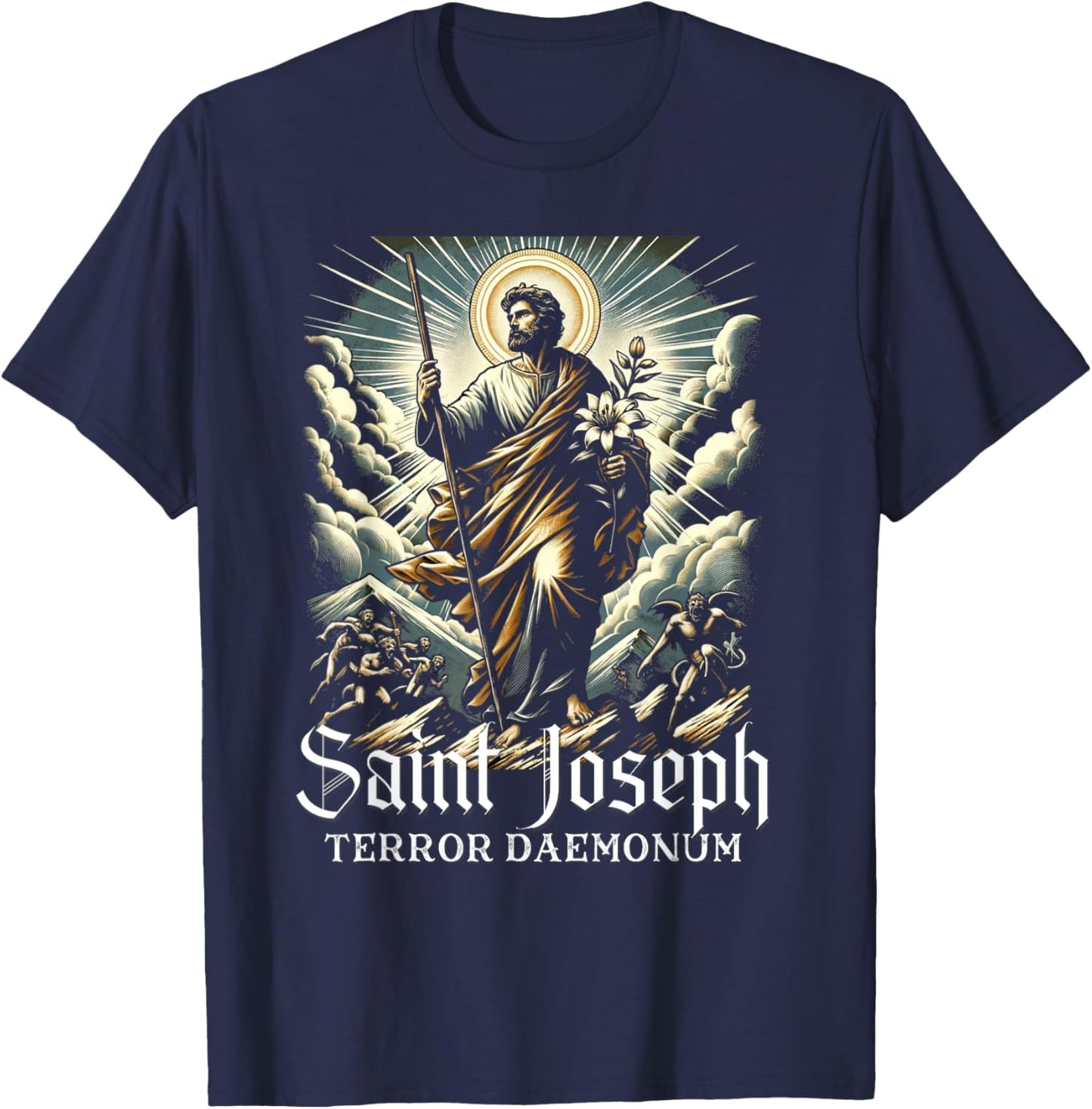 Saint Joseph Catholic Father And Worker T-Shirt - T-Shirt | Navy