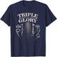 Kawasaki Triple Classic Biker T-Shirt - T-Shirt | Navy