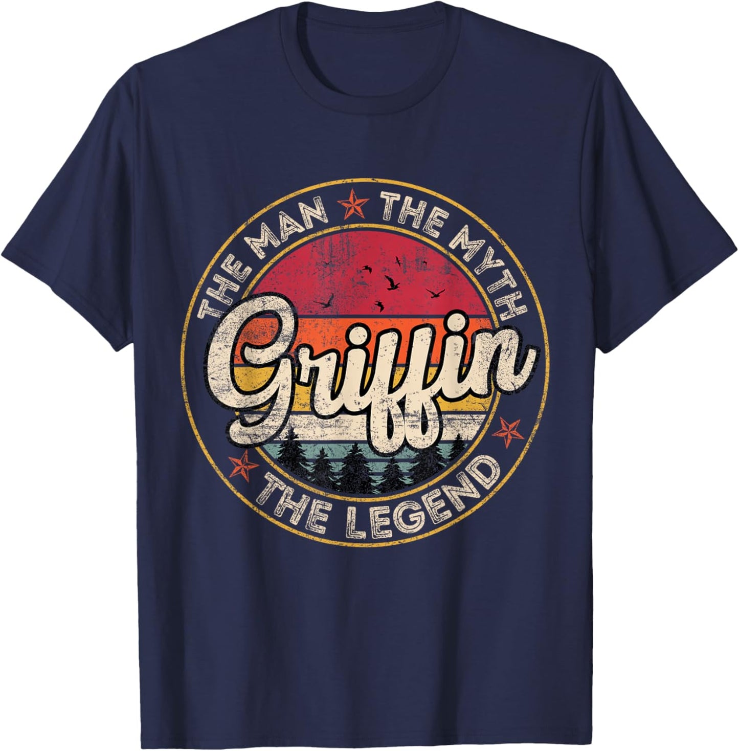 Griffin The Man The Myth The Legend Personalized Name T-Shirt - T-Shirt | Navy