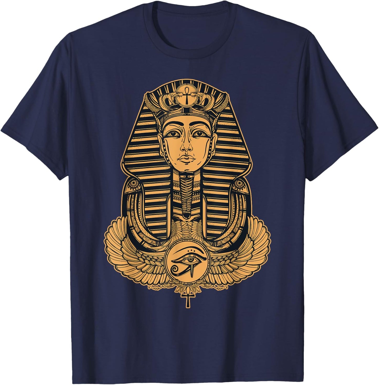 Large Sphinx Drawing - Egyptian God Pharaoh Sphinx Animal T-Shirt - T-Shirt | Navy