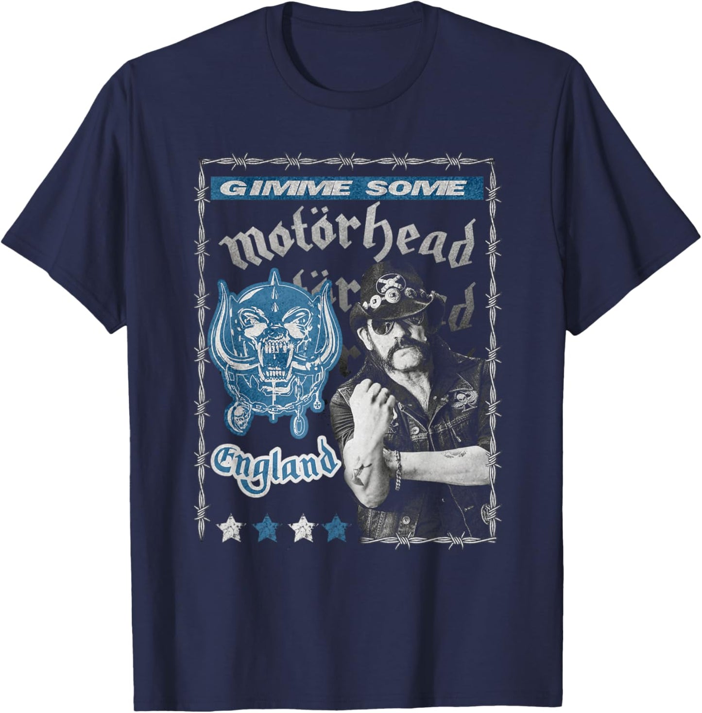 Motörhead – Lemmy Collage Blue T-Shirt - T-Shirt | Navy