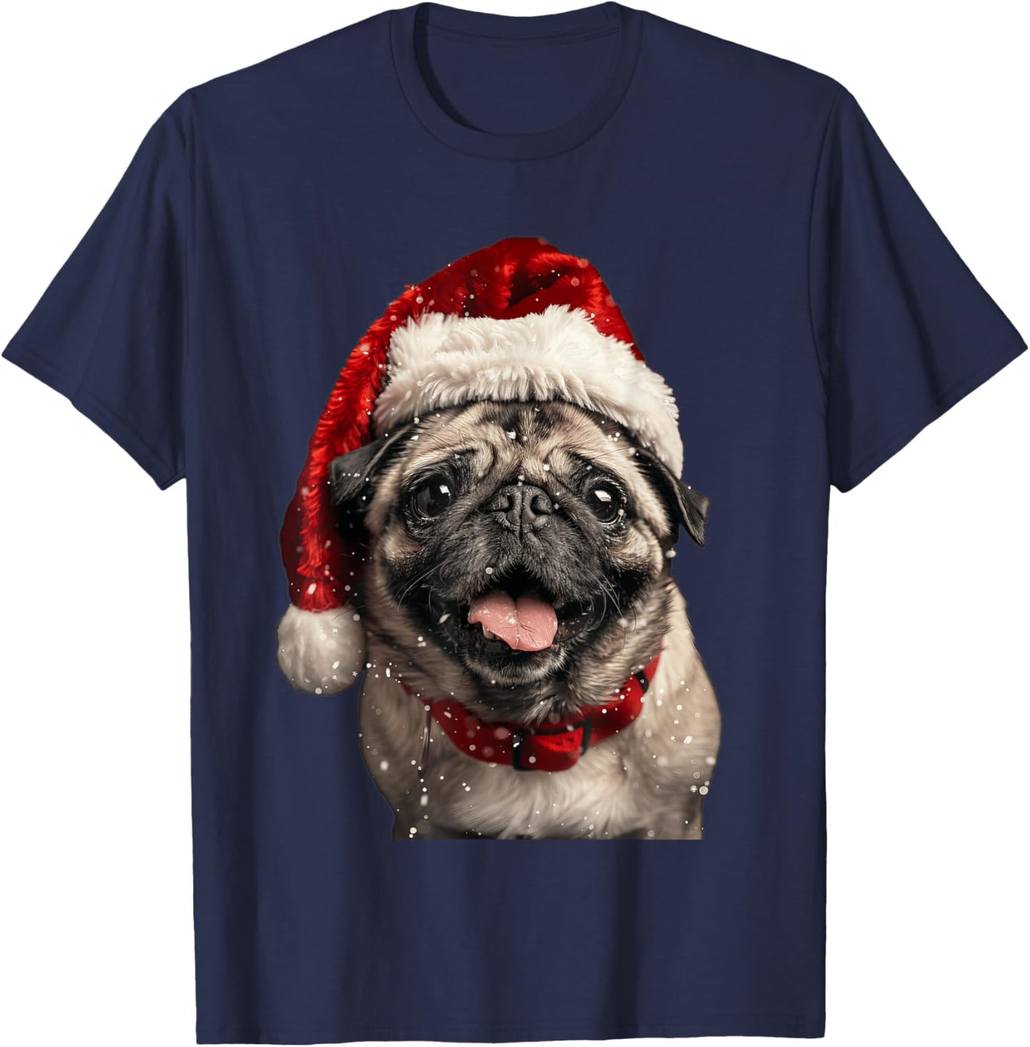 Pug Christmas T-Shirt - T-Shirt | Navy