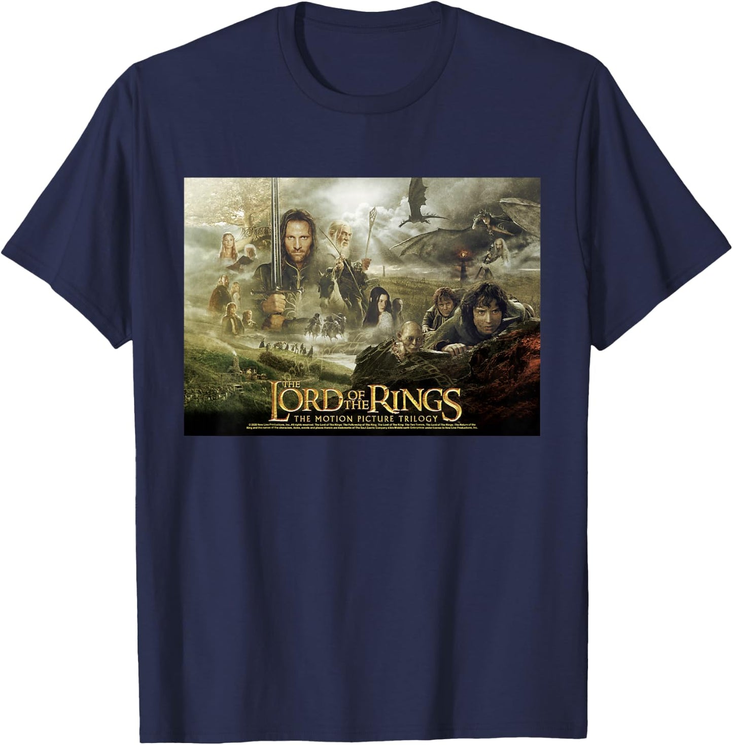 Kids The Lord of The Rings Trilogy Poster T-Shirt - T-Shirt | Navy