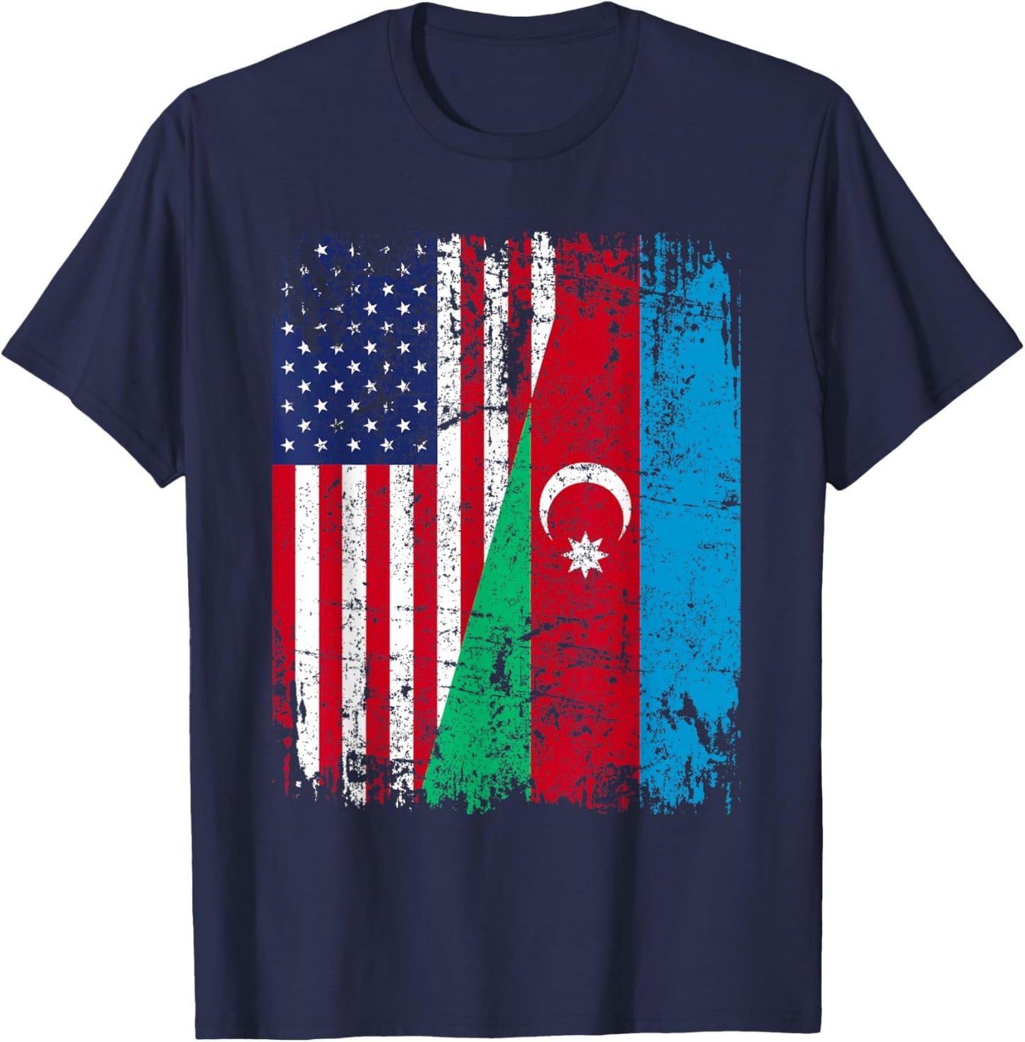 AZERI American Flag | Men Women Kids | AZERBAIJAN T-Shirt - T-Shirt | Navy