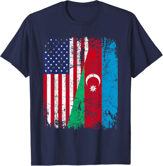 AZERI American Flag | Men Women Kids | AZERBAIJAN T-Shirt - T-Shirt | Navy