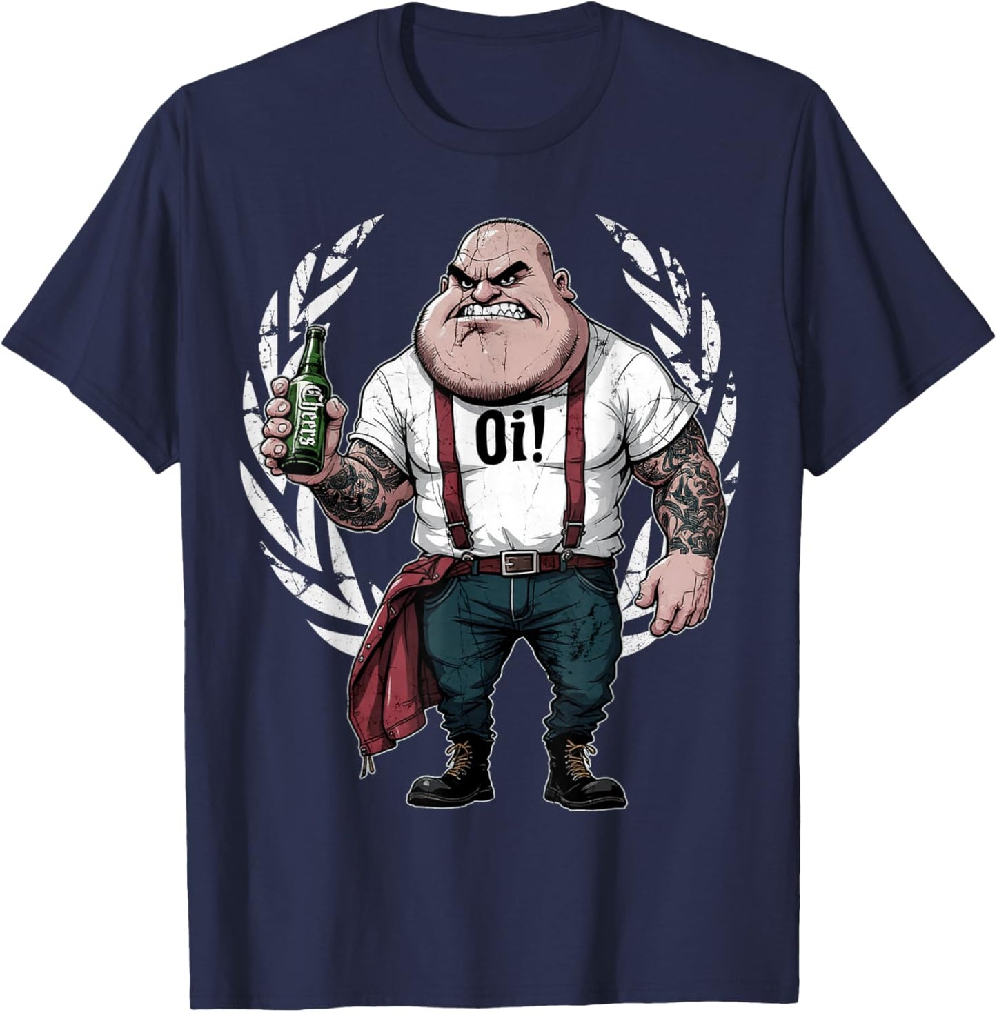 Traditioneller Oi Skinhead Punk-Rock T-Shirt - T-Shirt | Navy