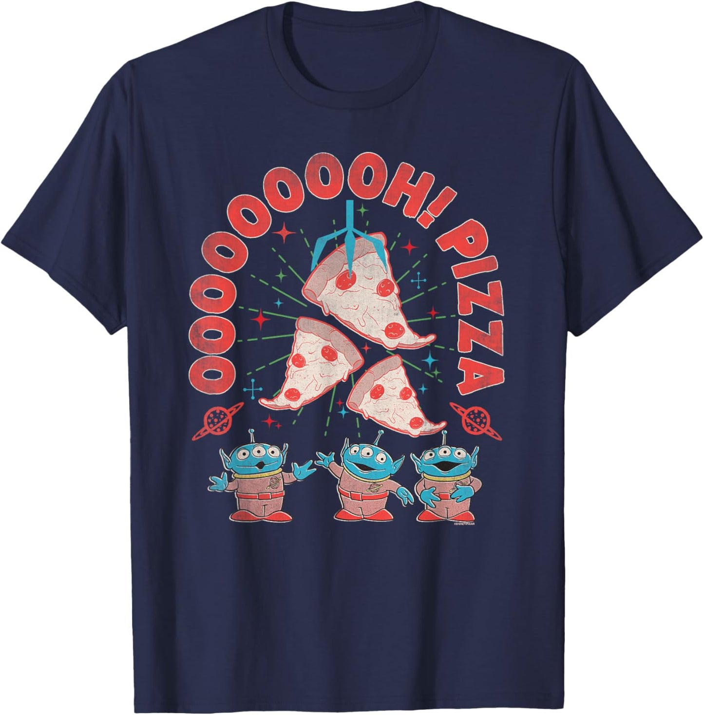 Disney and Pixar’s Toy Story Aliens Oooooh! Pizza Distressed T-Shirt - T-Shirt | Navy