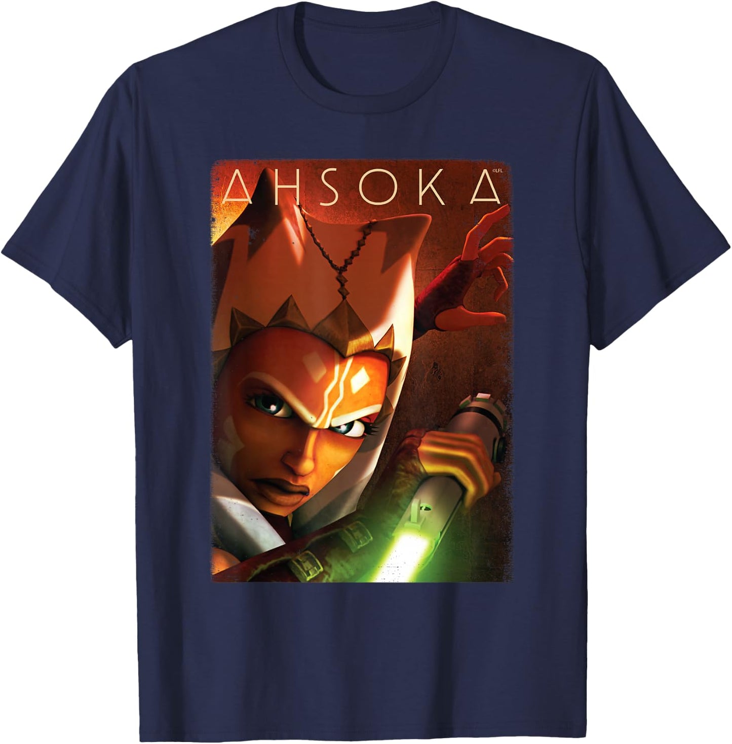 Star Wars Ahsoka Tano Power of the Galaxy Lightsaber T-Shirt - T-Shirt | Navy