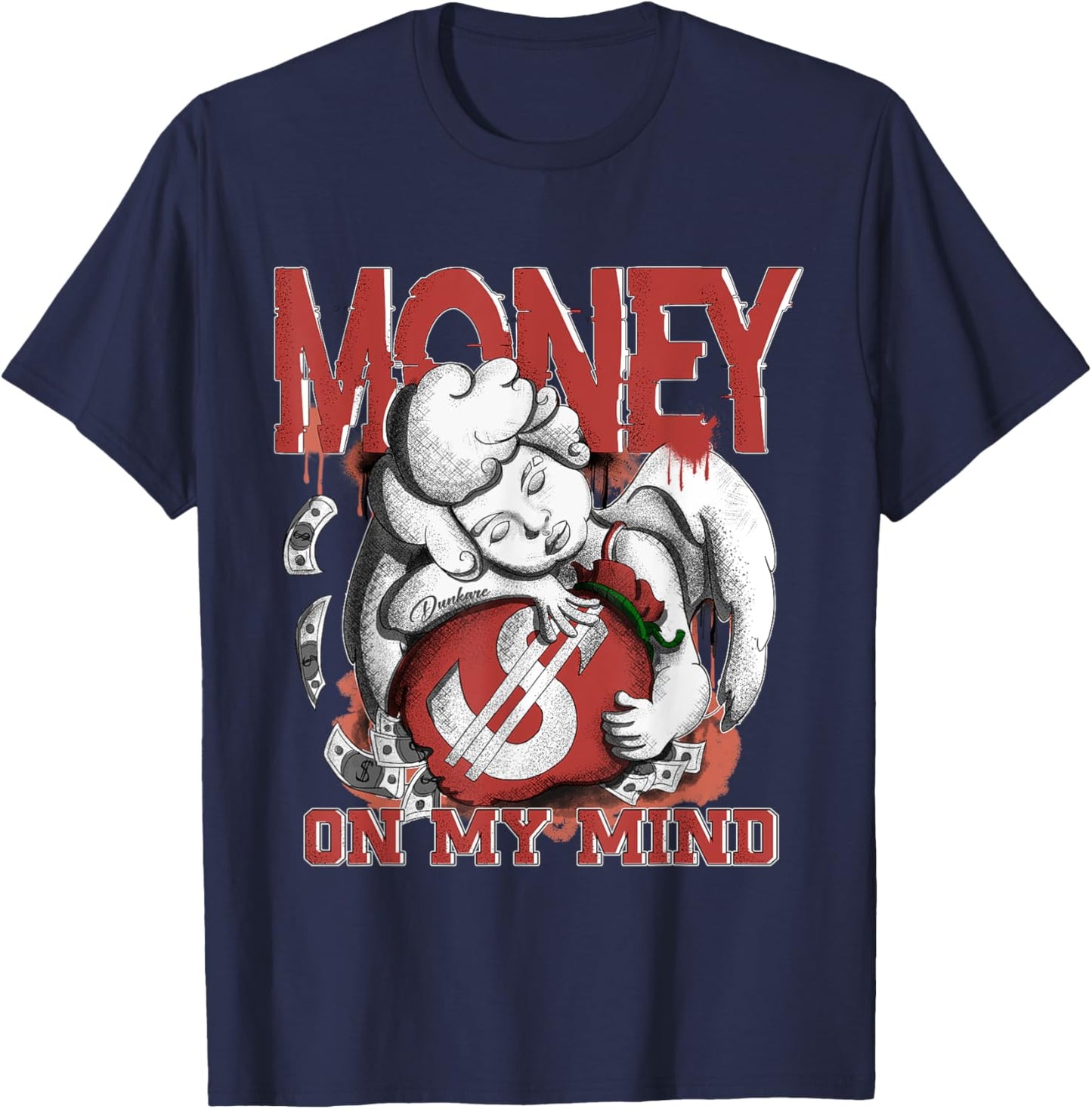 Money On My Mind Dune Red 13s Matching T-Shirt - T-Shirt | Navy