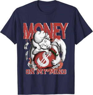 Money On My Mind Dune Red 13s Matching T-Shirt - T-Shirt | Navy