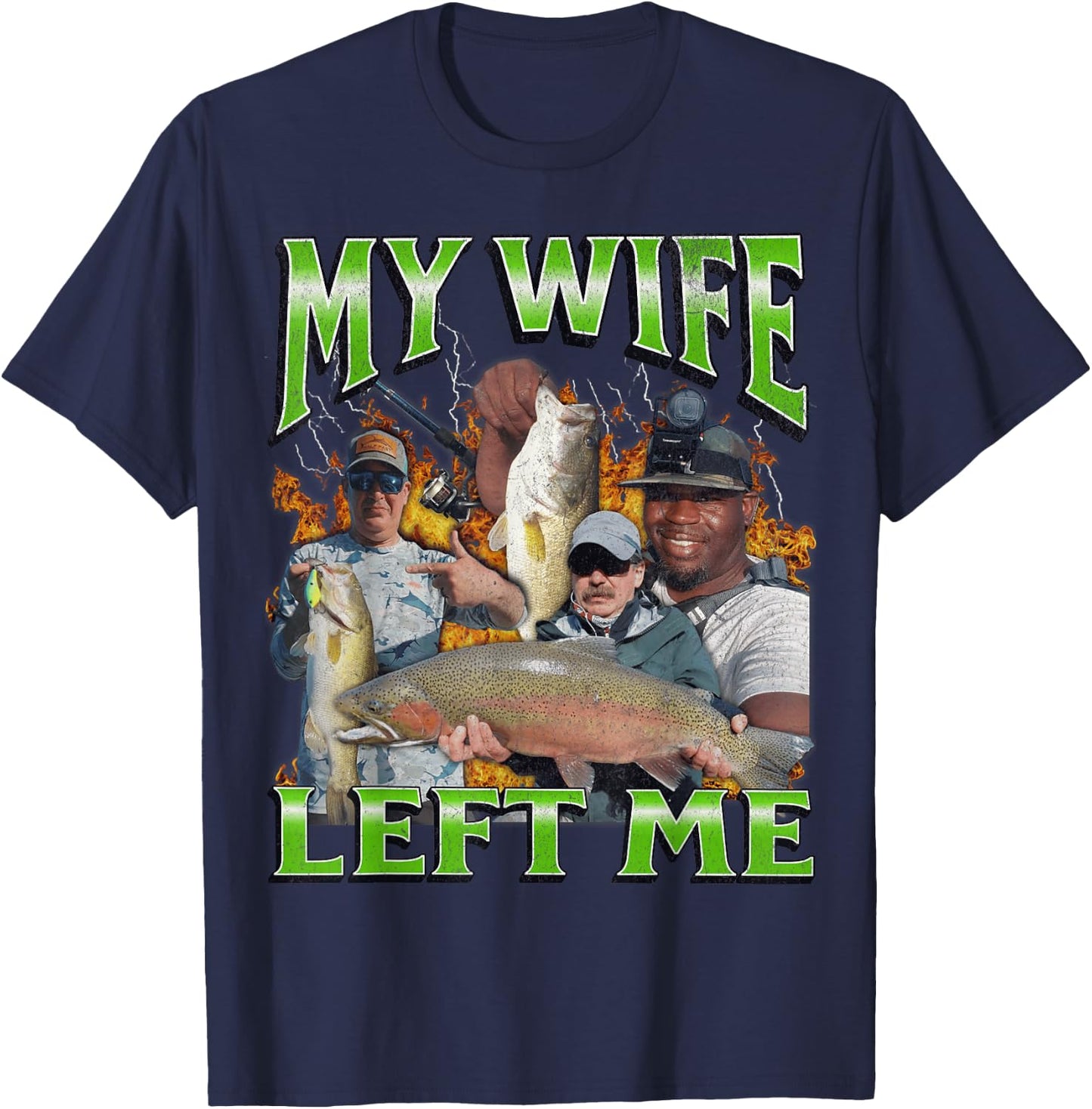 MildlyPerturbed -Adults Fishing Humorous Meme - Black, Small T-Shirt - T-Shirt | Navy