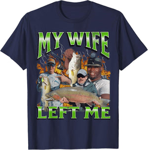 MildlyPerturbed -Adults Fishing Humorous Meme - Black, Small T-Shirt - T-Shirt | Navy