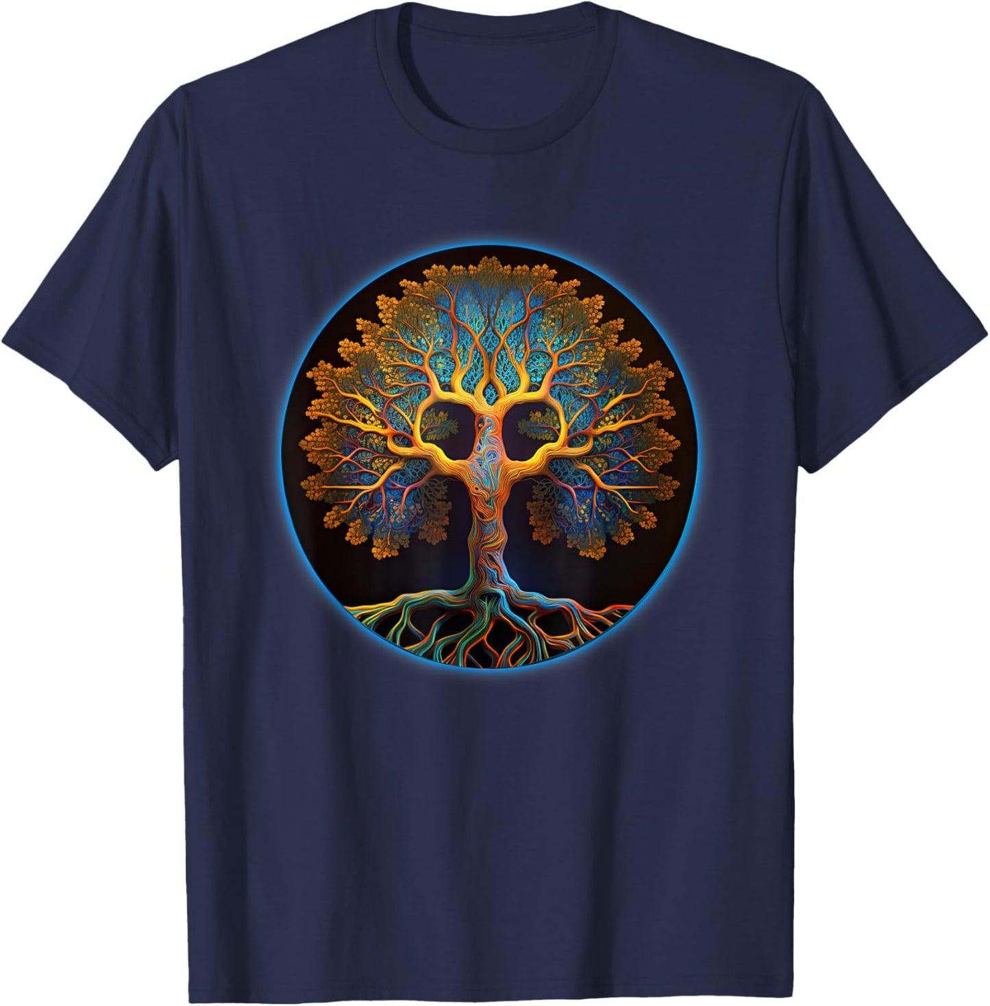 Tree Of Life Yoga Zen Namaste Meditation T-Shirt - T-Shirt | Navy