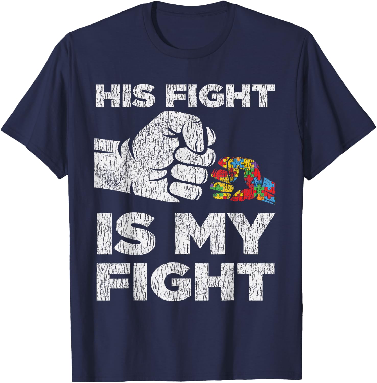 Autism Awareness Mom Dad Parents Autistic Kids Awareness Small T-Shirt - T-Shirt | Navy