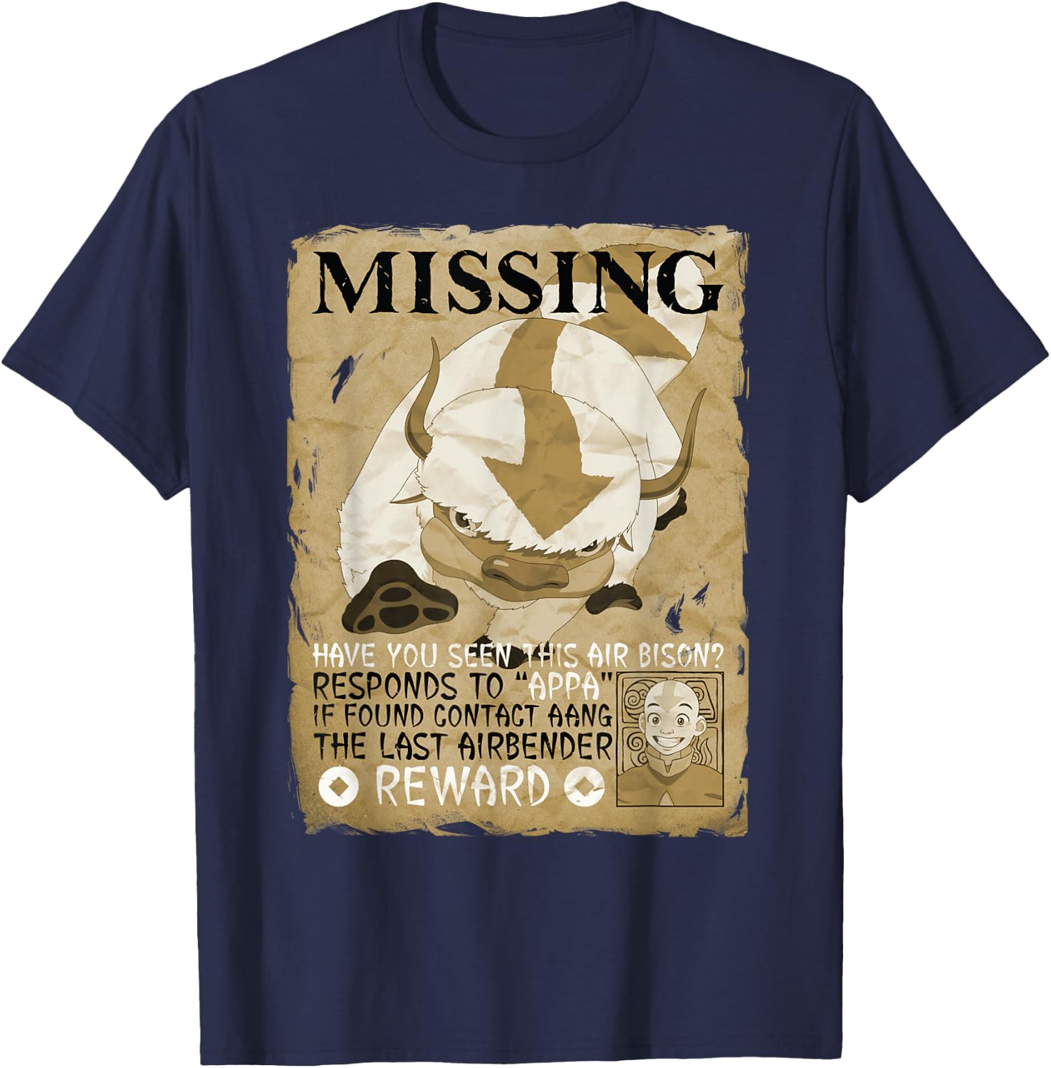 Missing Bison Poster Appa T-Shirt - T-Shirt | Navy