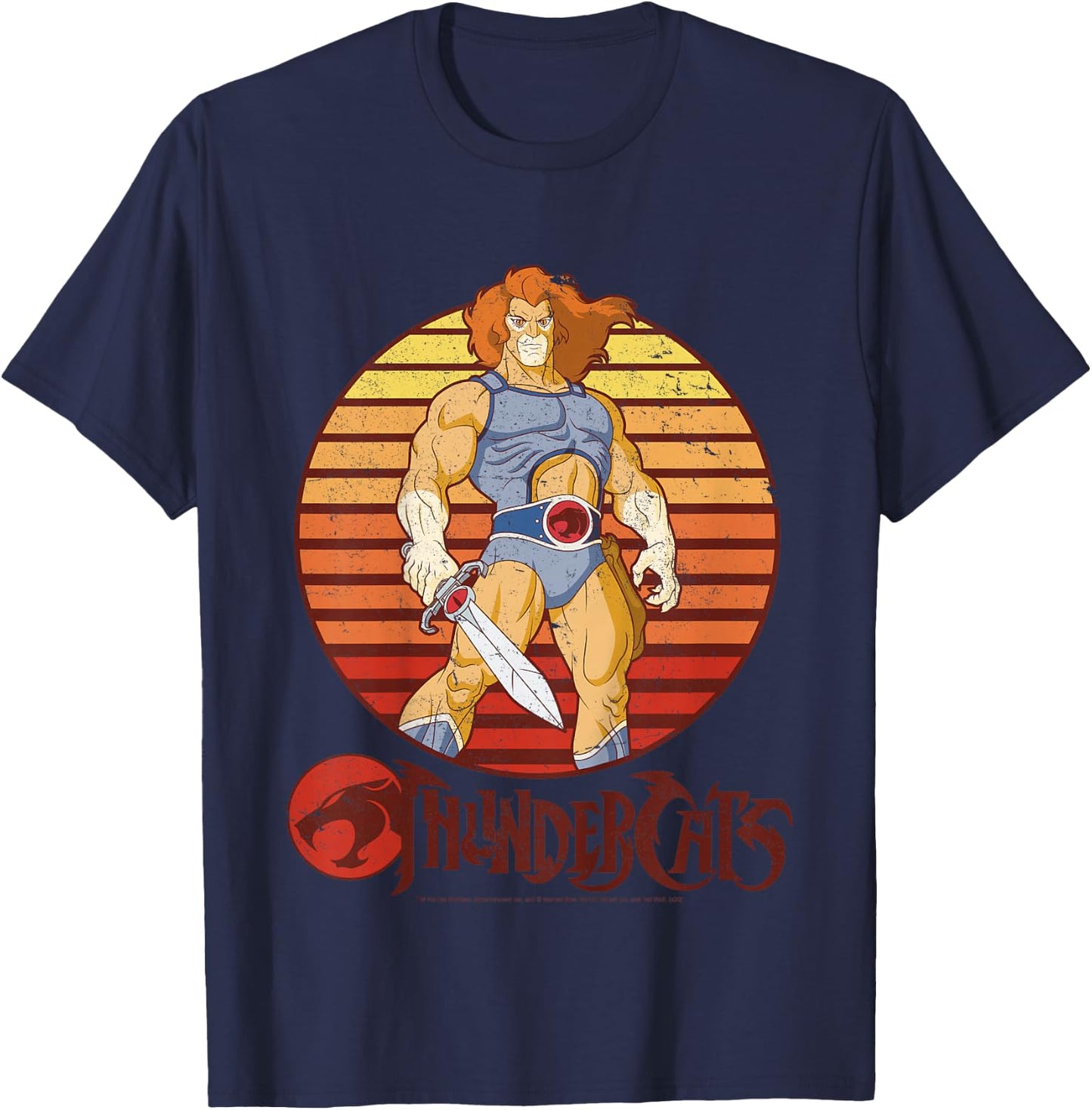 ThunderCats Lion-O Retro Sunset T-Shirt - T-Shirt | Navy