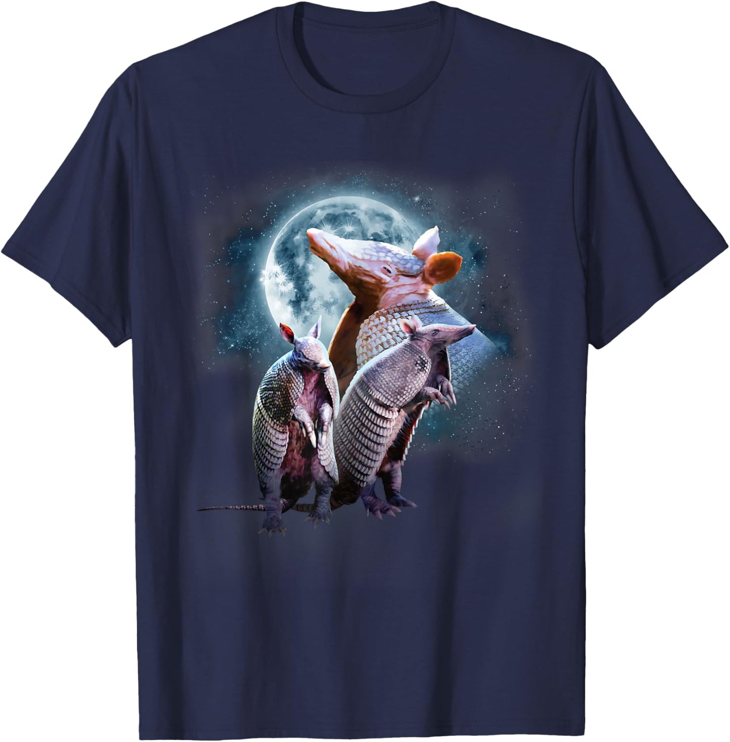 Armadillos Howling at the Moon Shirt - Funny Armadillo T-Shirt - T-Shirt | Navy