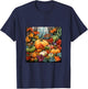 Fall Leaves autumn pumpkin pattern autumn color foliage T-Shirt - T-Shirt | Navy