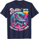 Birthday Roller Skating 7th Girls Rollin into 7 Skate Party T-Shirt - T-Shirt | Navy