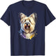 Skye Terrier Dog Watercolor Artwork T-Shirt - T-Shirt | Navy