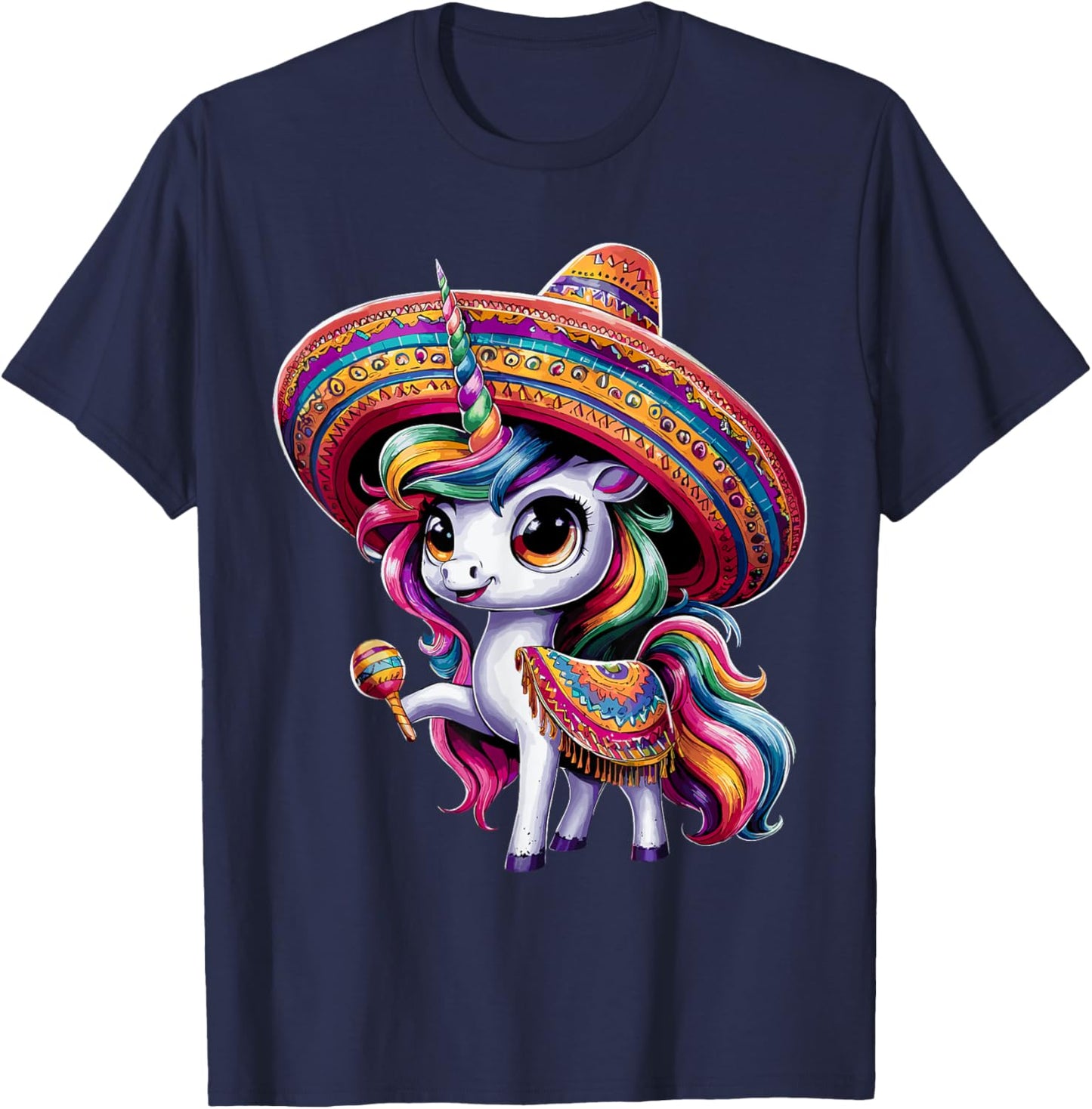 Cinco de Mayo Mexican Unicorn T-Shirt - T-Shirt | Navy