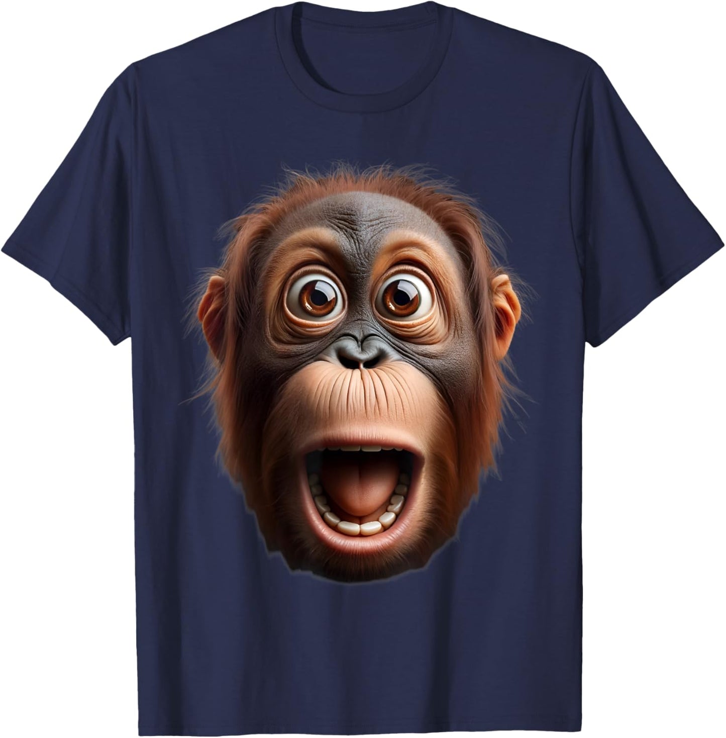 Funny Monkey Face orangutan T-Shirt - T-Shirt | Navy