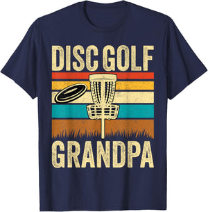 Disc Golf Grandpa - Retro Style Vintage Disc Golf Grandad T-Shirt - T-Shirt | Navy