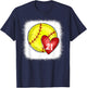Bleached Custom Softball Mom Number 21 Heart for Mom T-Shirt - T-Shirt | Navy