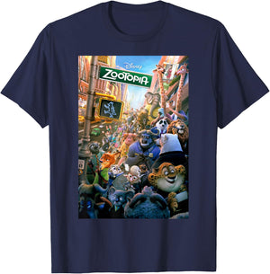 Disney Zootopia Poster T-Shirt - T-Shirt | Navy
