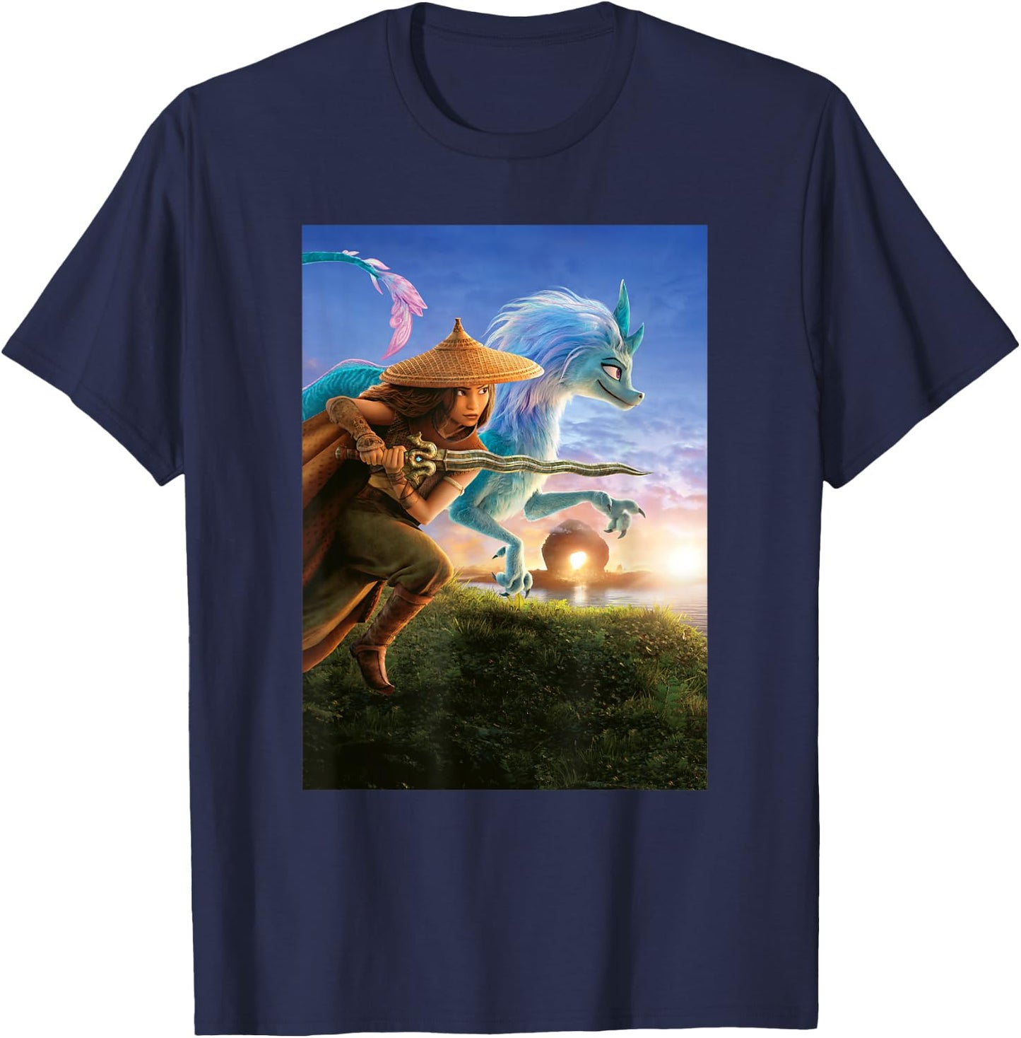 Disney Raya And The Last Dragon Raya Sisu Poster T-Shirt - T-Shirt | Navy