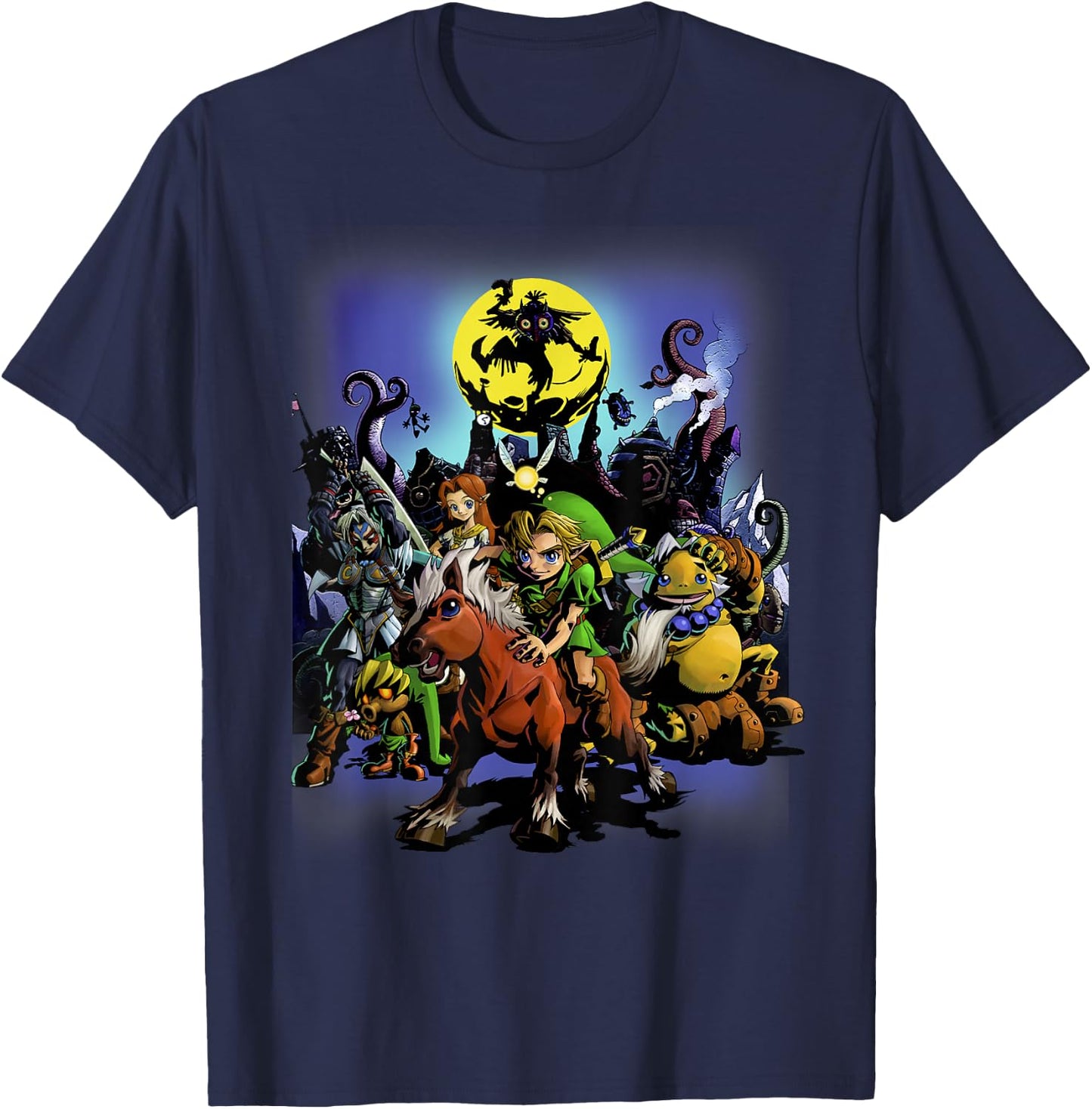 The Legend of Zelda: Majora's Mask Link & Friends Full Moon T-Shirt - T-Shirt | Navy