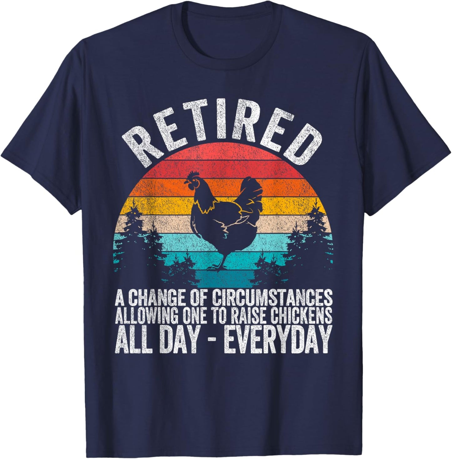 Funny Retired Definition Retirement Plan Raising Chickens T-Shirt - T-Shirt | Navy