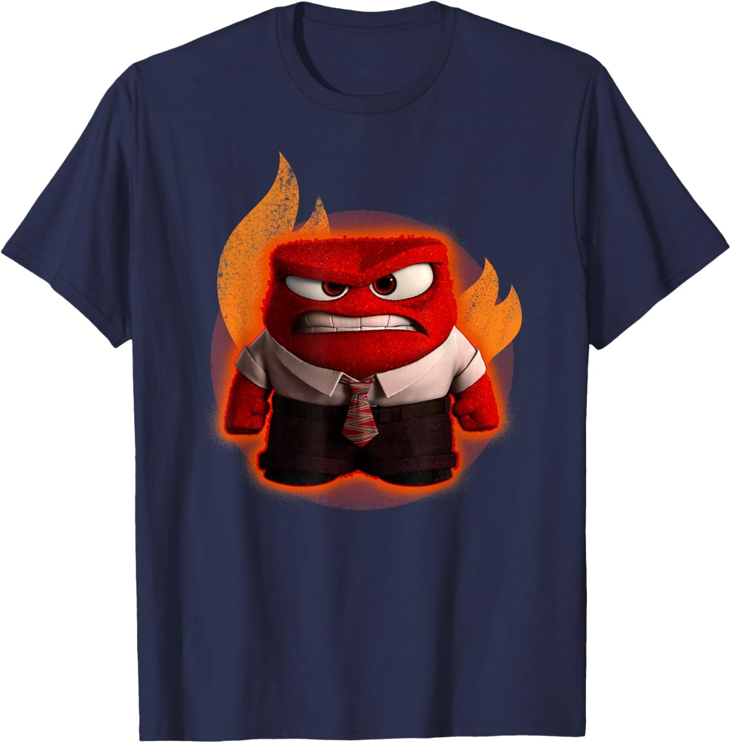 Disney Pixar Inside Out Anger Full Body Flaming Shot T-Shirt - T-Shirt | Navy