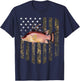 Camo American Flag Hogfish Fishing 4th Of July T-Shirt - T-Shirt | Navy