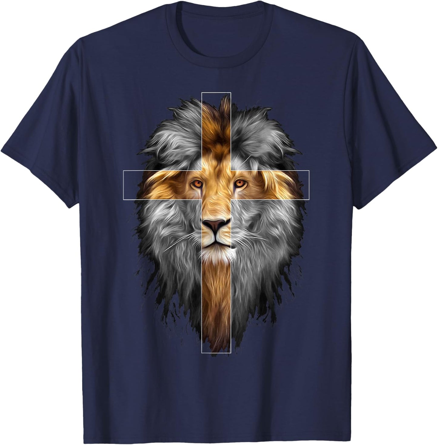 Jesus Lion of Judah | Christian T-Shirt - T-Shirt | Navy